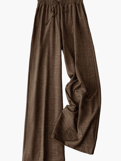 Damen Weite Freizeithose mit Kordelzug – Luftige Loungehose für Alltag und Urlaub