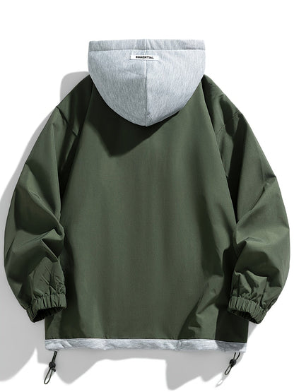 Unisex Jacke mit Kapuze und Reißverschluss, mehrfarbig