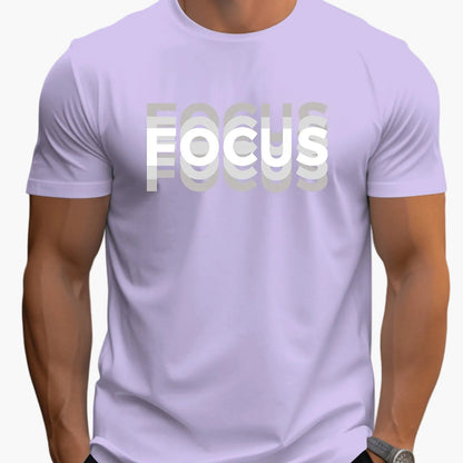 Herren T-Shirt mit modernem FOCUS Schriftzug – Casual Statement Look für Alltag und Freizeit