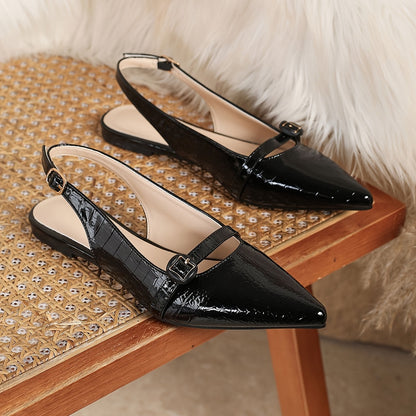 Damen Slingback Ballerinas mit spitzer Kappe und Riemen – Elegante Business- und Freizeitschuhe