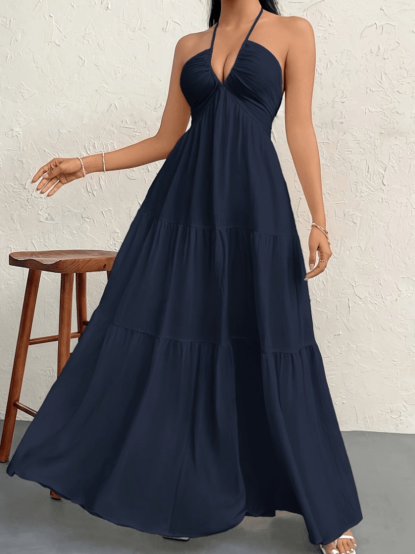 Damen Maxikleid Elegant mit Spaghettiträgern und Rückenfrei – Stilvolles Abend- und Sommerkleid