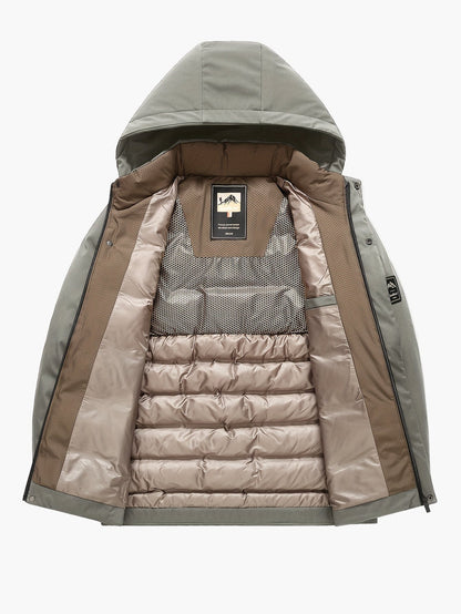 Herren Winter Steppjacke mit Kapuze – Outdoor Casual Daunenjacke