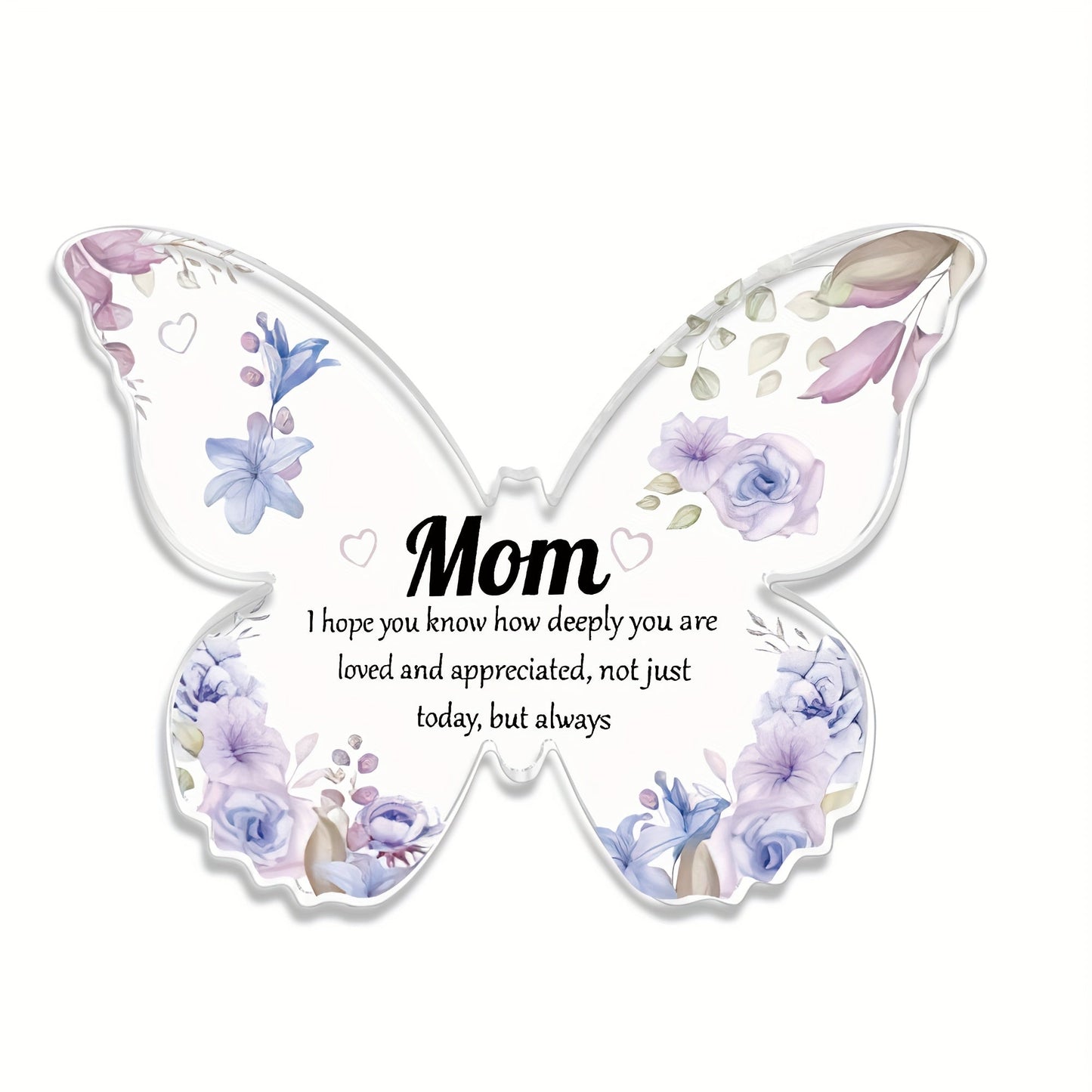 Schmetterling Deko Geschenk für Mutter – Vintage Acryl Tischdekoration mit Blumen – Muttertag, Dankeschön, Wertschätzung