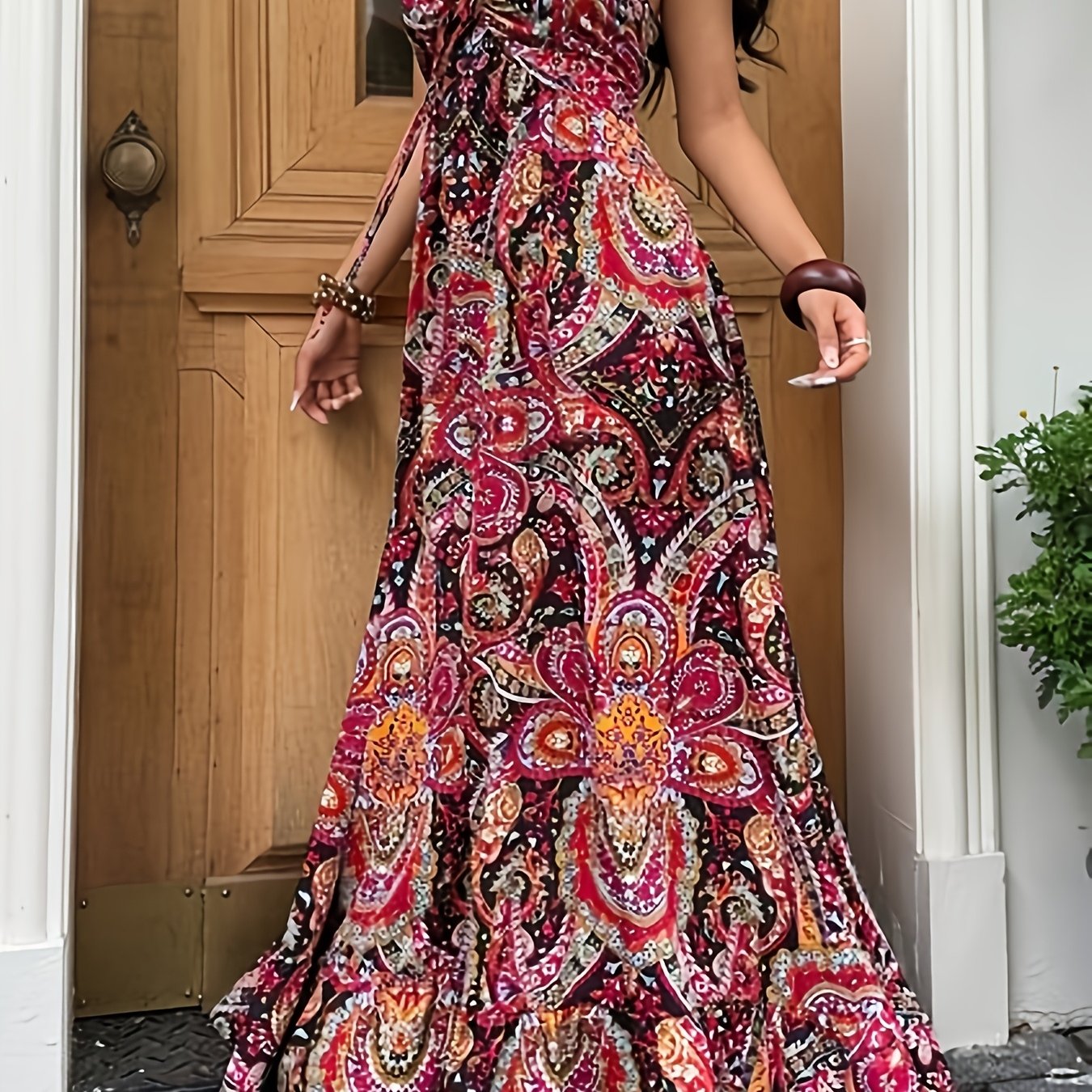 Damen Boho Maxikleid Bandeau Elegant – Perfekt für Freizeit und besondere Anlässe