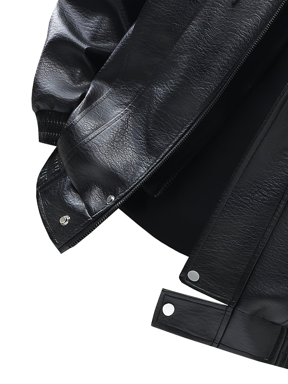 Herren Bomberjacke mit Kapuze, Glatte Oberfläche, Braun/Schwarz
