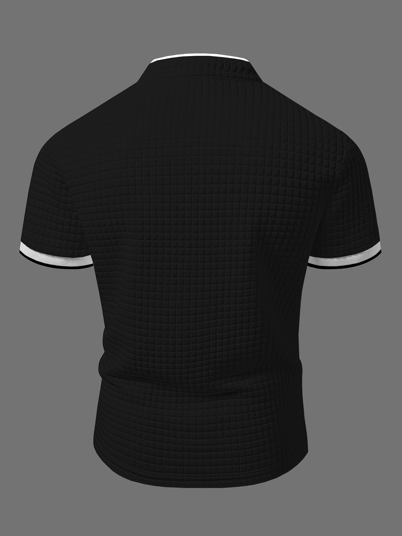 Herren Stepp-Henley Poloshirt mit Wappen-Emblem – Modernes Casual Shirt für Alltag und Freizeit