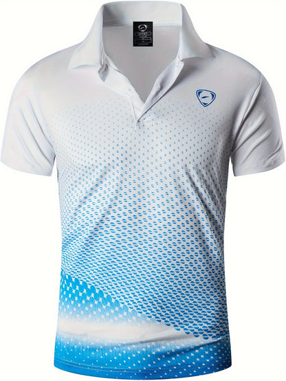 Herren Sport Polohemd mit modernem Grafikdesign – Perfekt für Training, Golf und Freizeit