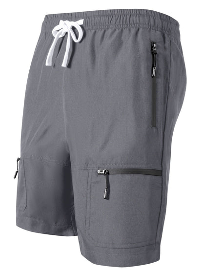 Herren Sport-Shorts mit Reißverschlusstaschen und Kordelzug – Lässige Trainingsshorts für Fitness, Outdoor & Freizeit