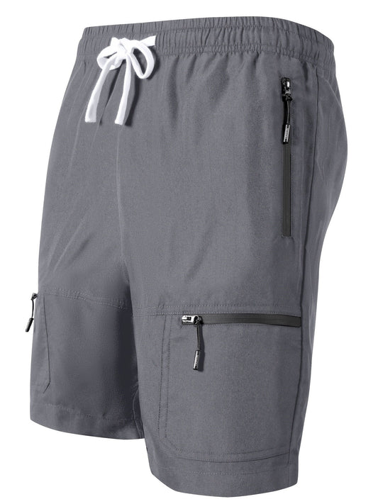 Herren Sport-Shorts mit Reißverschlusstaschen und Kordelzug – Lässige Trainingsshorts für Fitness, Outdoor & Freizeit
