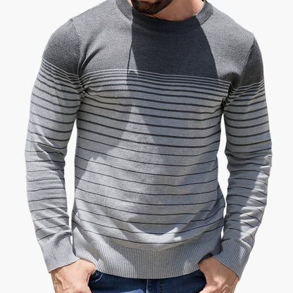 Herren Strickpullover mit Streifenmuster – Modischer Freizeit-Look für Alltag und Büro
