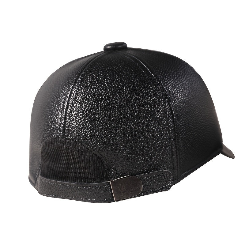 Schwarze Mütze mit Ohrenklappen Baseball-Kappen-Stil Strukturierte Oberfläche