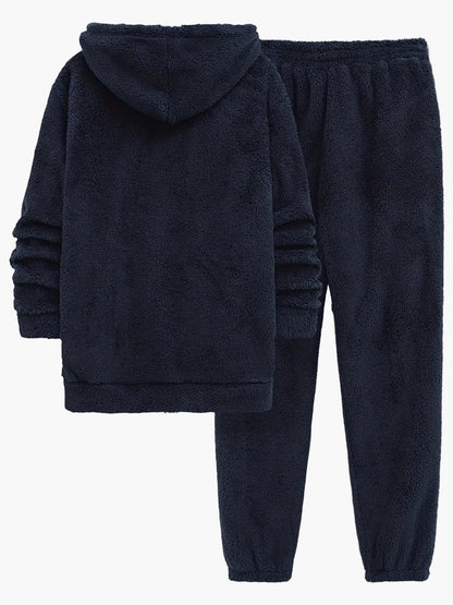 Herren Fleece Hausanzug Set Kapuzenpullover & Jogginghose – Kuscheliger Freizeit-Look für Herbst und Winter