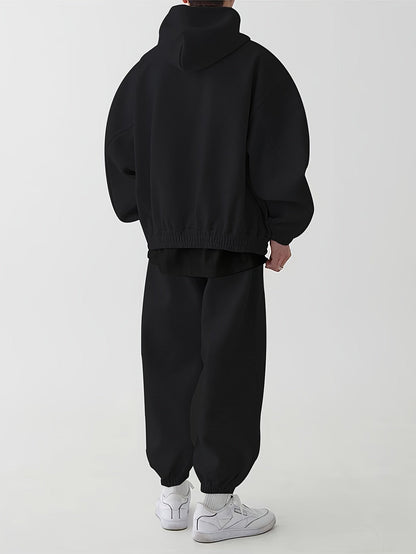 Unisex Trainingsanzug Set mit Reißverschluss Kapuzenjacke und Jogginghose
