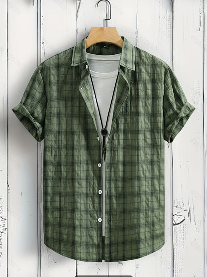 Herren Freizeit Kurzarm-Hemd im Karo-Design – Stilvolle Sommer-Mode für Alltag und Ausgehen