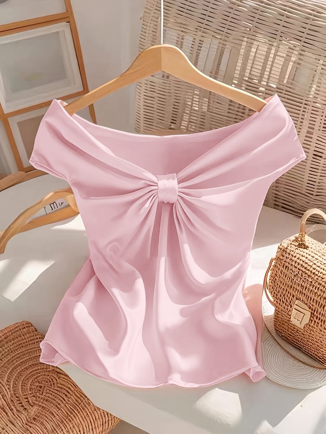 Damen Off-Shoulder Bluse mit Schleifendetail – Eleganter, femininer Stil für besondere Anlässe