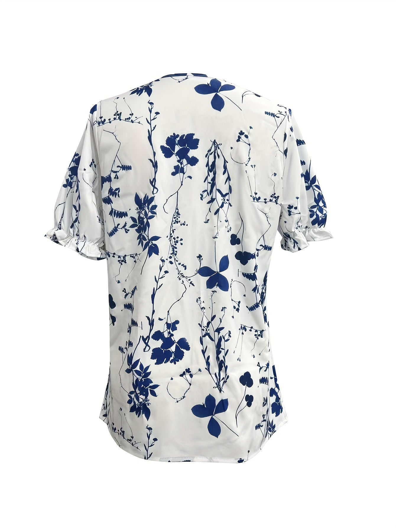 Damen Bluse mit Spitzenbesatz und floralem Print – Elegante Sommermode im Casual-Stil