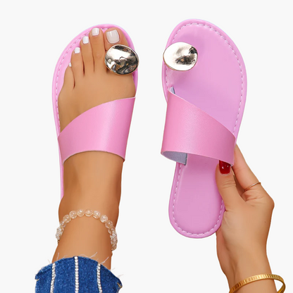Damen Sandalen mit modernem Zehenring und breitem Riemen – Stilvolle Sommerschuhe für Freizeit & Urlaub