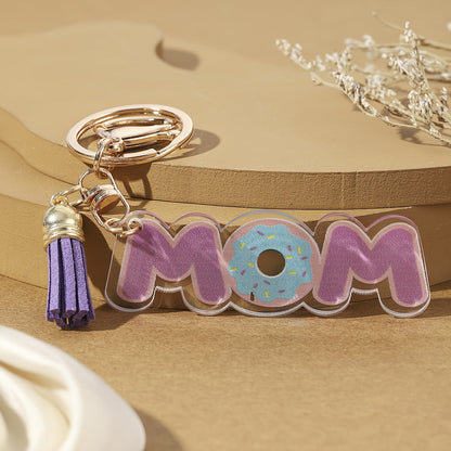 Schlüsselanhänger für Damen – Blumen MOM Herz – Modisches Muttertagsgeschenk