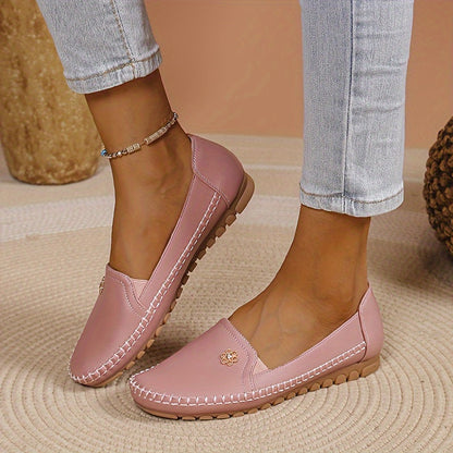 Damen Mokassins Slip-On Loafer Bequeme Alltagsschuhe Freizeit