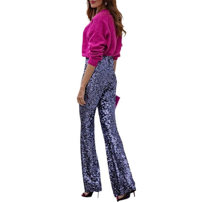 Glitzernde Damen-Schlaghose im Party-Stil für festliche Anlässe