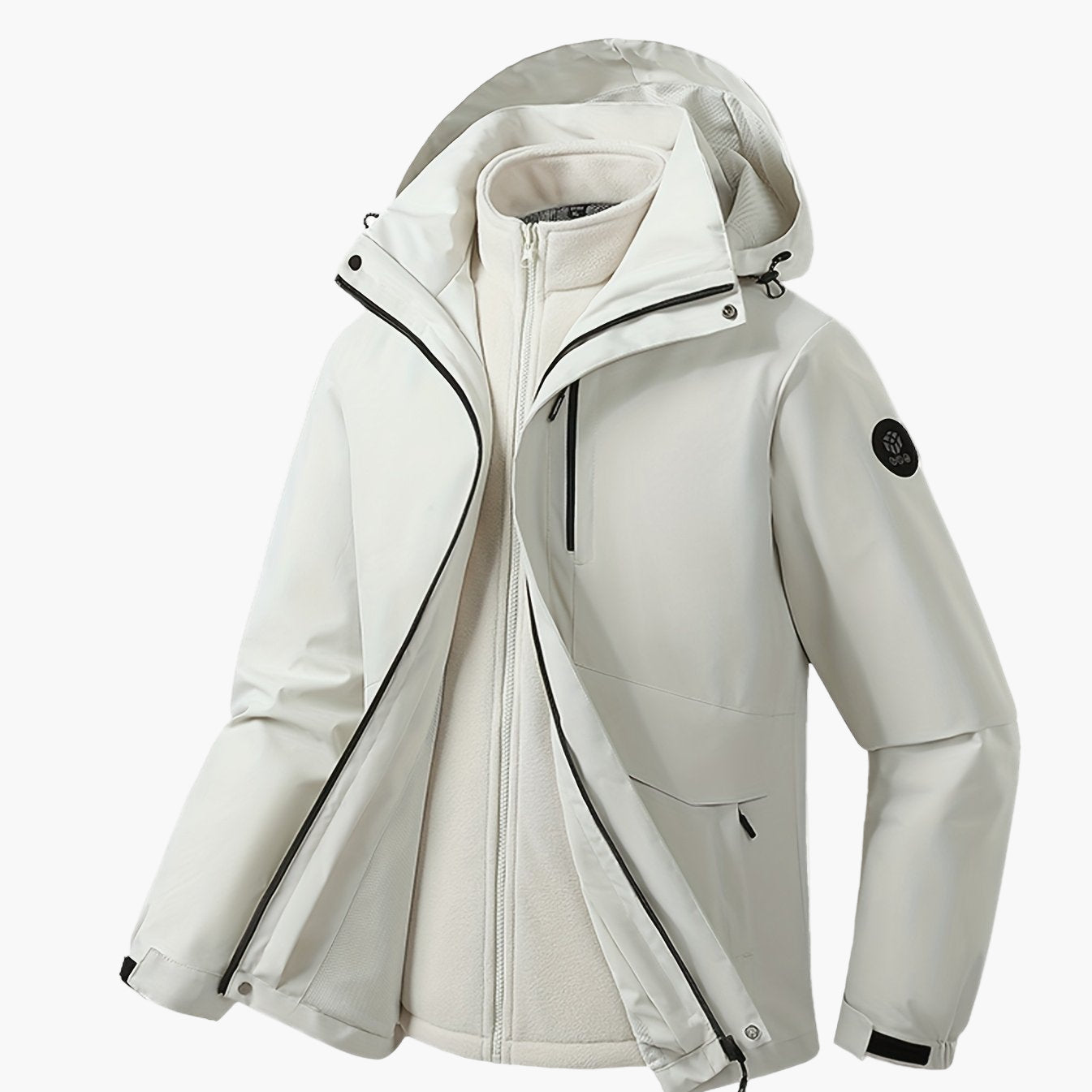 Herren Softshell Outdoorjacke 3-in-1 mit Fleece-Innenjacke – Wasserdicht, Atmungsaktiv, Perfekt für Freizeit und Abenteuer