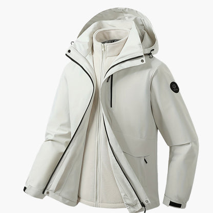 Herren Softshell Outdoorjacke 3-in-1 mit Fleece-Innenjacke – Wasserdicht, Atmungsaktiv, Perfekt für Freizeit und Abenteuer