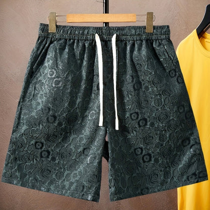 Herren Premium Jacquard-Shorts mit Rosenmuster – Modische Freizeithose für stilbewusste Looks