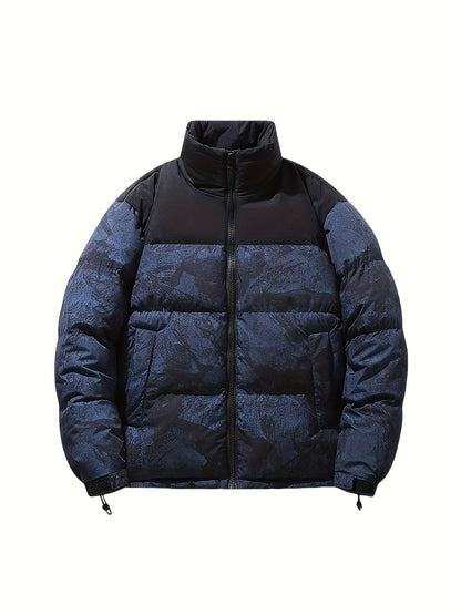 Steppjacke Unisex Pufferjacke Winterjacke mit Muster und Stehkragen