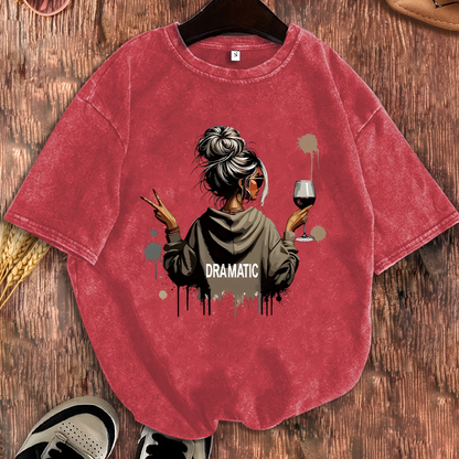 Damen Oversize T-Shirt mit Statement-Print 'Dramatic', lässiger Style, Streetwear