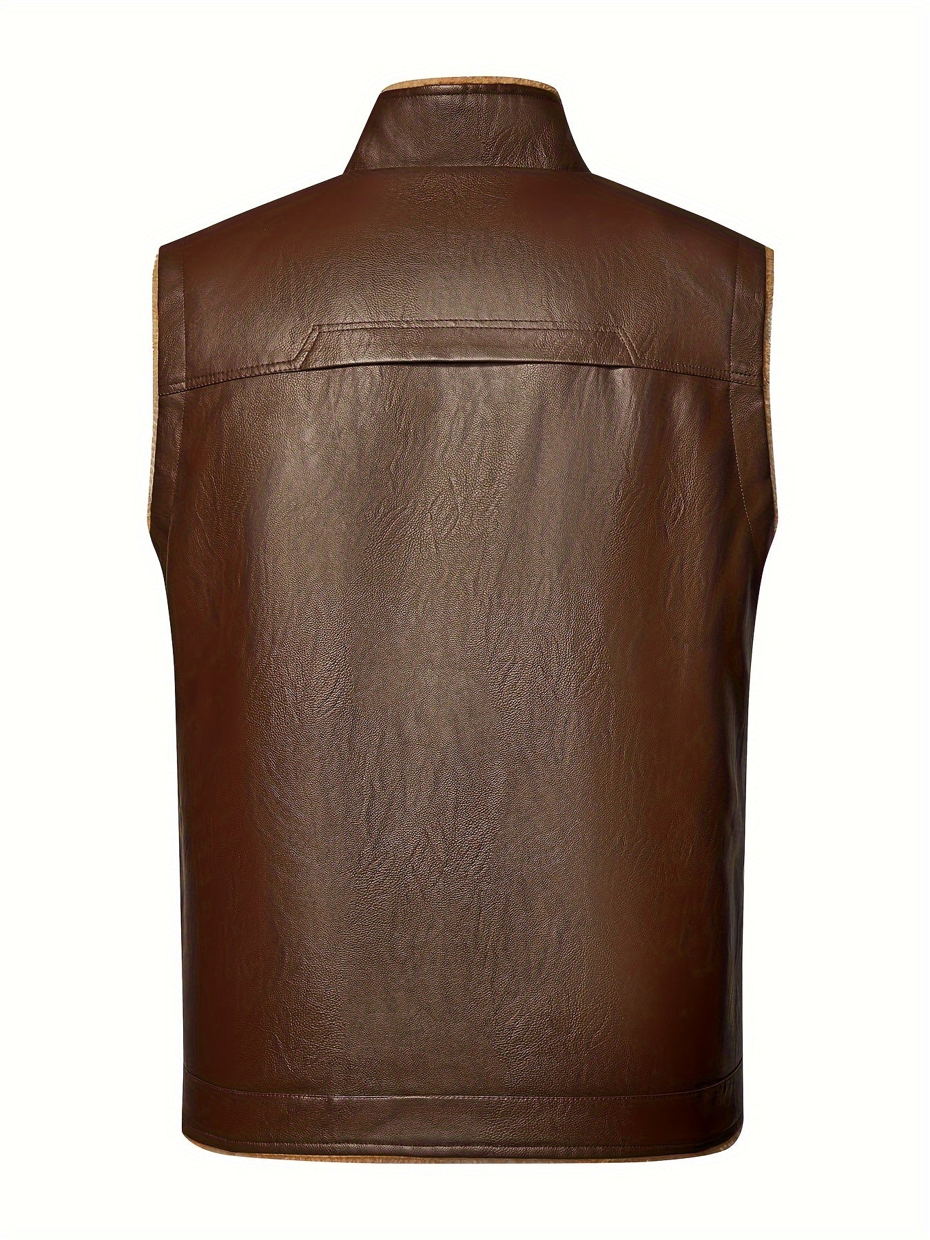 Herren Weste mit Teddyfutter, Reißverschluss, Taschen, Ärmellos
