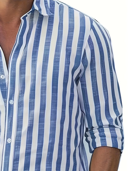 Herren Freizeit Hemd mit Streifenmuster – Moderner Stil für Alltag und Urlaub
