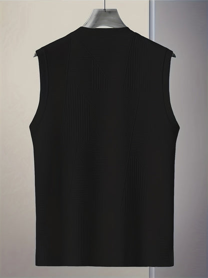 Herren ärmelloses Oberteil im modernen Struktur-Look – Casual Freizeit Tanktop