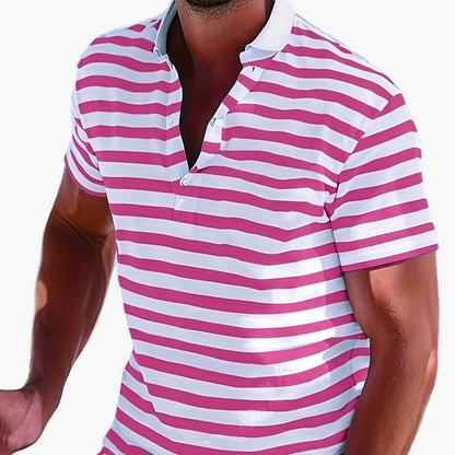 Herren Poloshirt im maritimen Streifen-Look für Freizeit und Segeln – Sommer Casual Polo