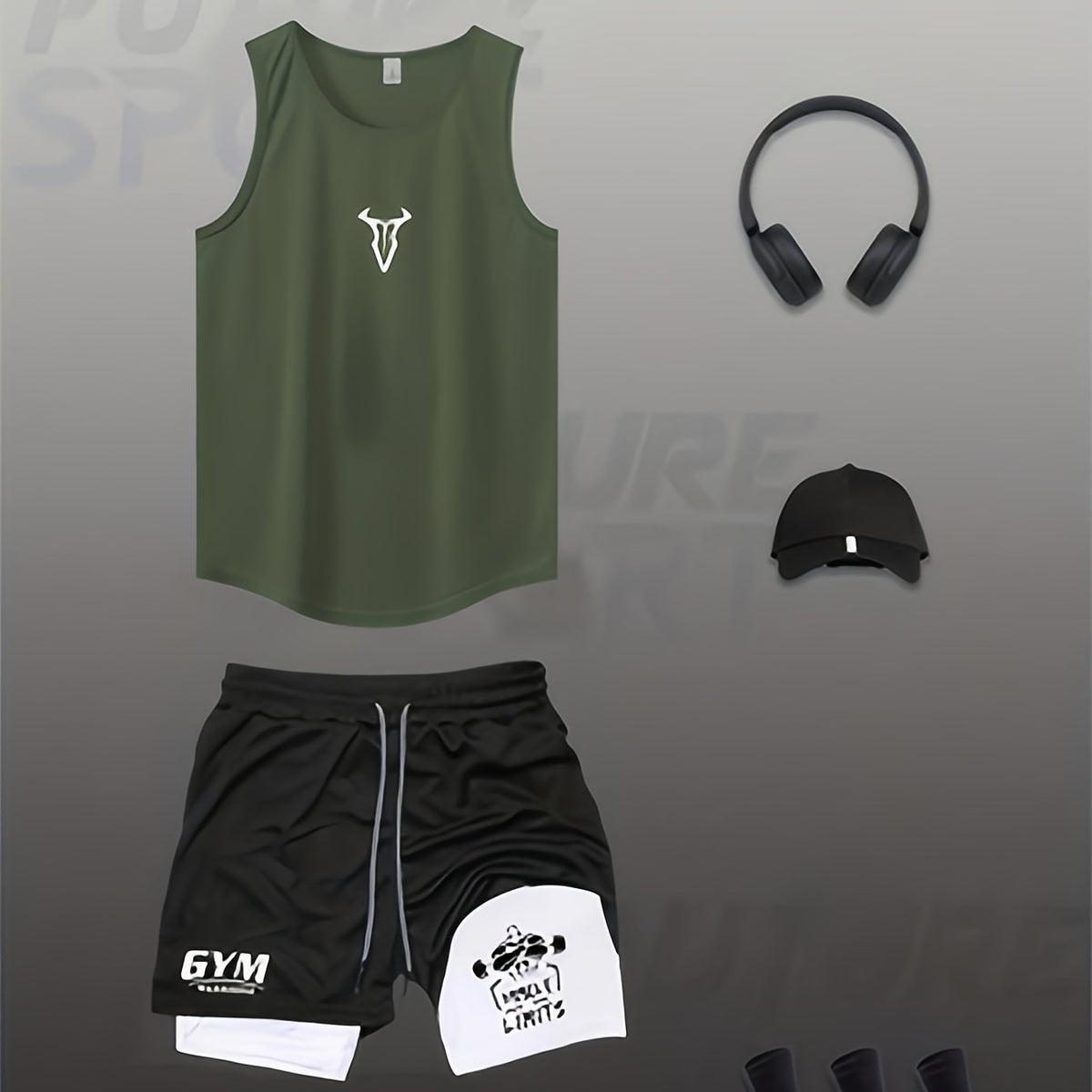 Herren Fitness Tanktop und Shorts Set – Sportliches Trainingsoutfit für das Fitnessstudio