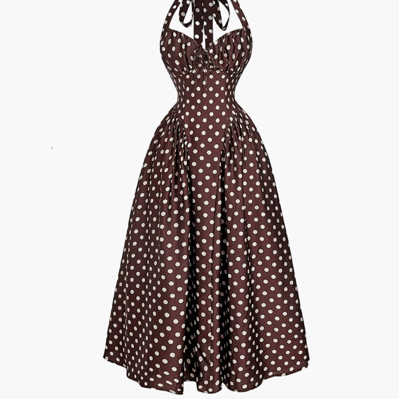 Damen Vintage Cocktailkleid mit Halterneck und Faltenrock – Eleganter Retro-Stil für besondere Anlässe