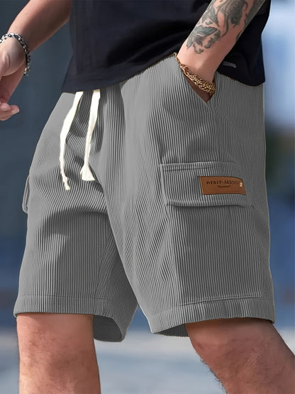 Herren Freizeithose – Modische gestreifte Shorts mit Kordelzug und Seitentasche, ideal für Alltag & Urlaub