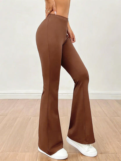Damen High Stretch Schlaghose – Figurformende Flared Pants für Alltag und Freizeit