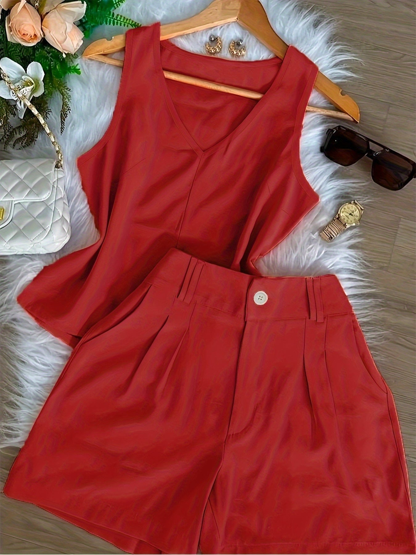 Damen Sommer Set – Elegantes Top und Shorts, Modischer Casual Look für Alltag & Urlaub