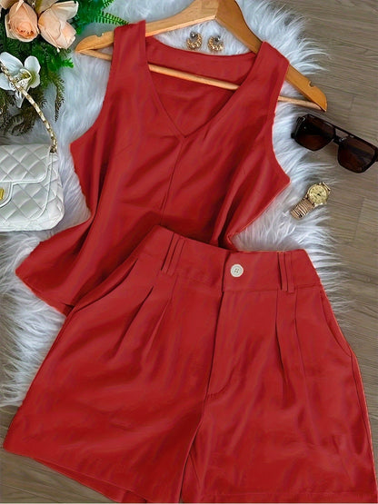 Damen Sommer Set – Elegantes Top und Shorts, Modischer Casual Look für Alltag & Urlaub
