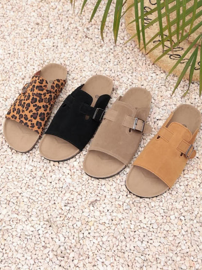 Damen Sandalen mit Schnalle und Riemen – Bequeme Slip-On Sommerschuhe für Freizeit und Alltag