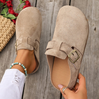 Damen Clogs Slip-On mit Schnalle – Bequeme Freizeit Pantoletten für Alltag und Garten