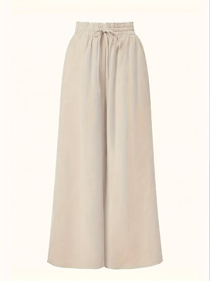 Damen Palazzo-Hose mit weitem Bein und Paperbag-Bund – Eleganter, fließender Stil für besondere Anlässe