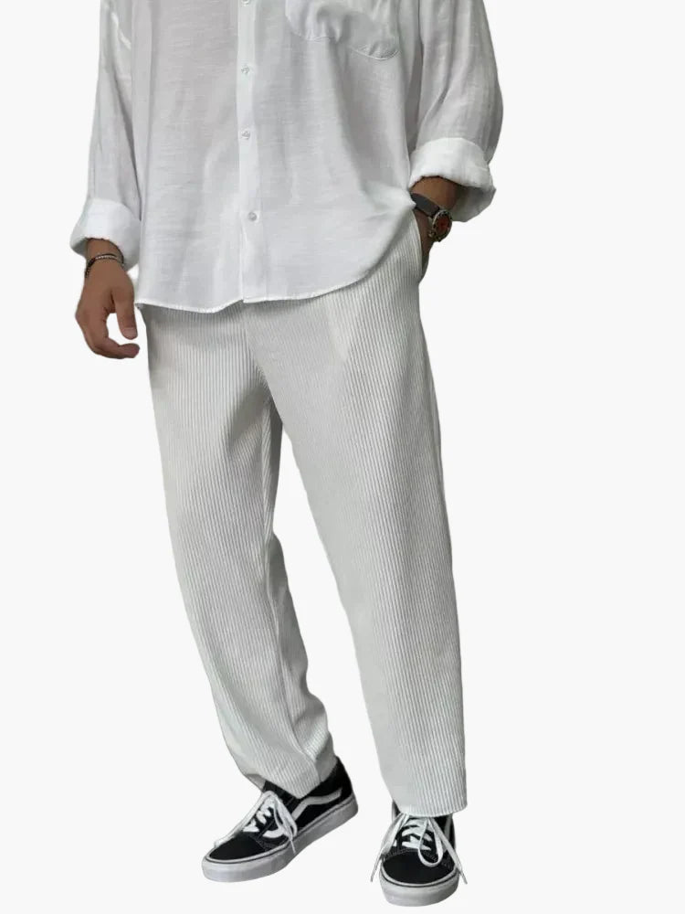 Herren Elegante Relaxed Fit Freizeithose für Alltag und Business – Moderner Old Money Stil