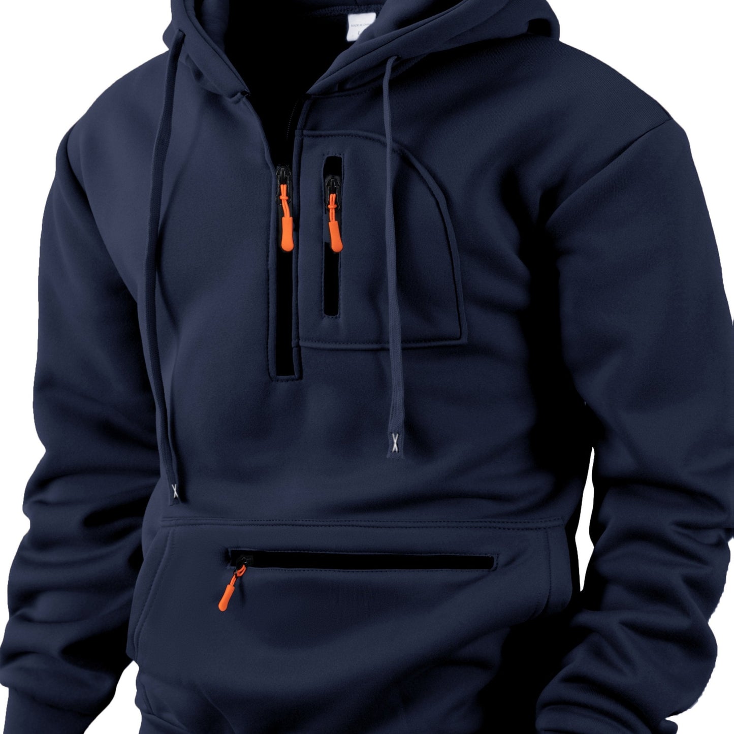 Herren Hoodie mit Reißverschluss, Kängurutasche und Kapuze