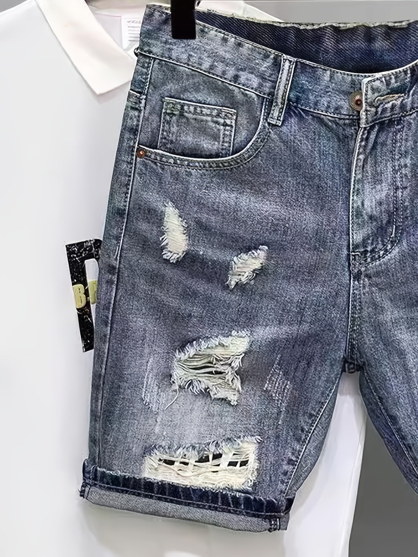 Herren Jeansshorts im Used-Look mit Distressed-Details – Streetstyle Denim Shorts