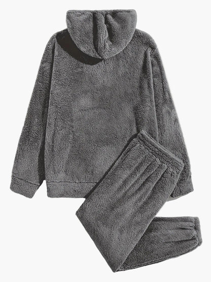 Herren Fleece Hausanzug Set Kapuzenpullover & Jogginghose – Kuscheliger Freizeit-Look für Herbst und Winter