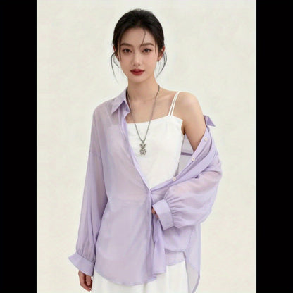 Damen Elegantes Lagenlook Blusenset mit Bandeau-Top – Modisches Zweiteiler-Outfit für Büro und Freizeit