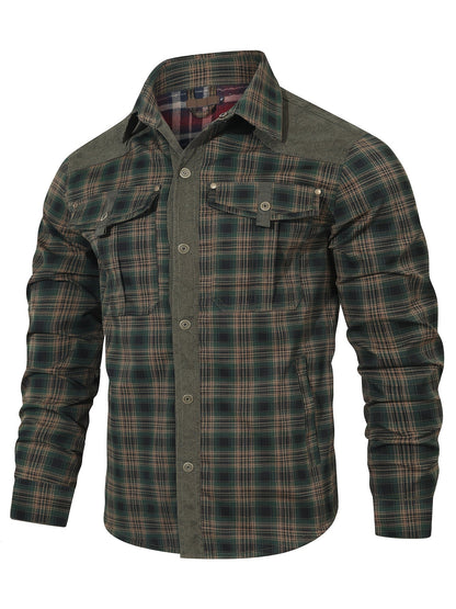 Herren Outdoor Holzfällerhemd im Karomuster – Lässige Arbeitsjacke für Freizeit und Alltag