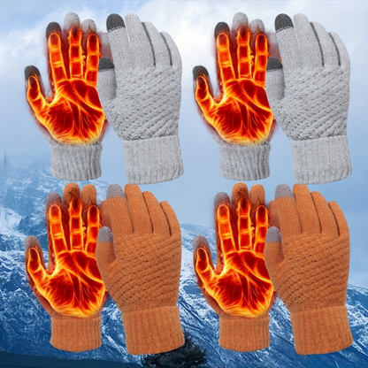 Unisex Winterhandschuhe mit Touchscreen-Funktion, Gestrickte Warme Handschuhe, Mehrfarbig
