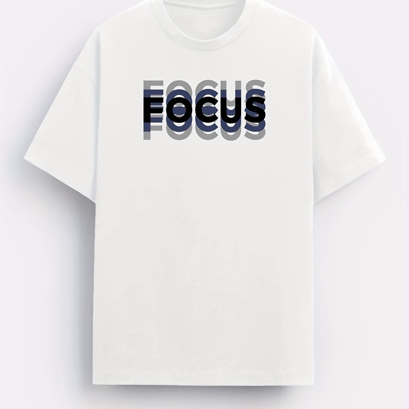 Herren T-Shirt mit modernem FOCUS Schriftzug – Casual Statement Look für Alltag und Freizeit